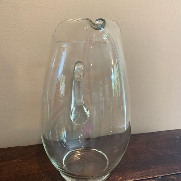 Vintage Tall 11" Arthur Court Crystal Glass‎ Large Pitcher Jug Kitchenware - Picture 7 of 10